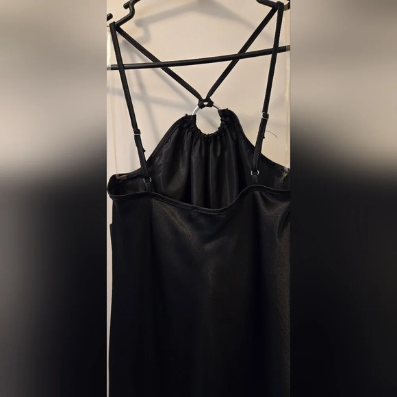 Black Silky Halter Dress - Picture 4 of 6